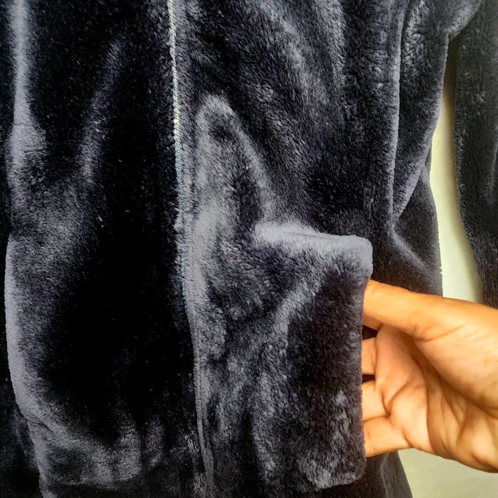 32 Degree Heat Women's Plush Faux Fur Full Zip Jacket, Navy Super Soft Sz Med - Picture 16 of 16